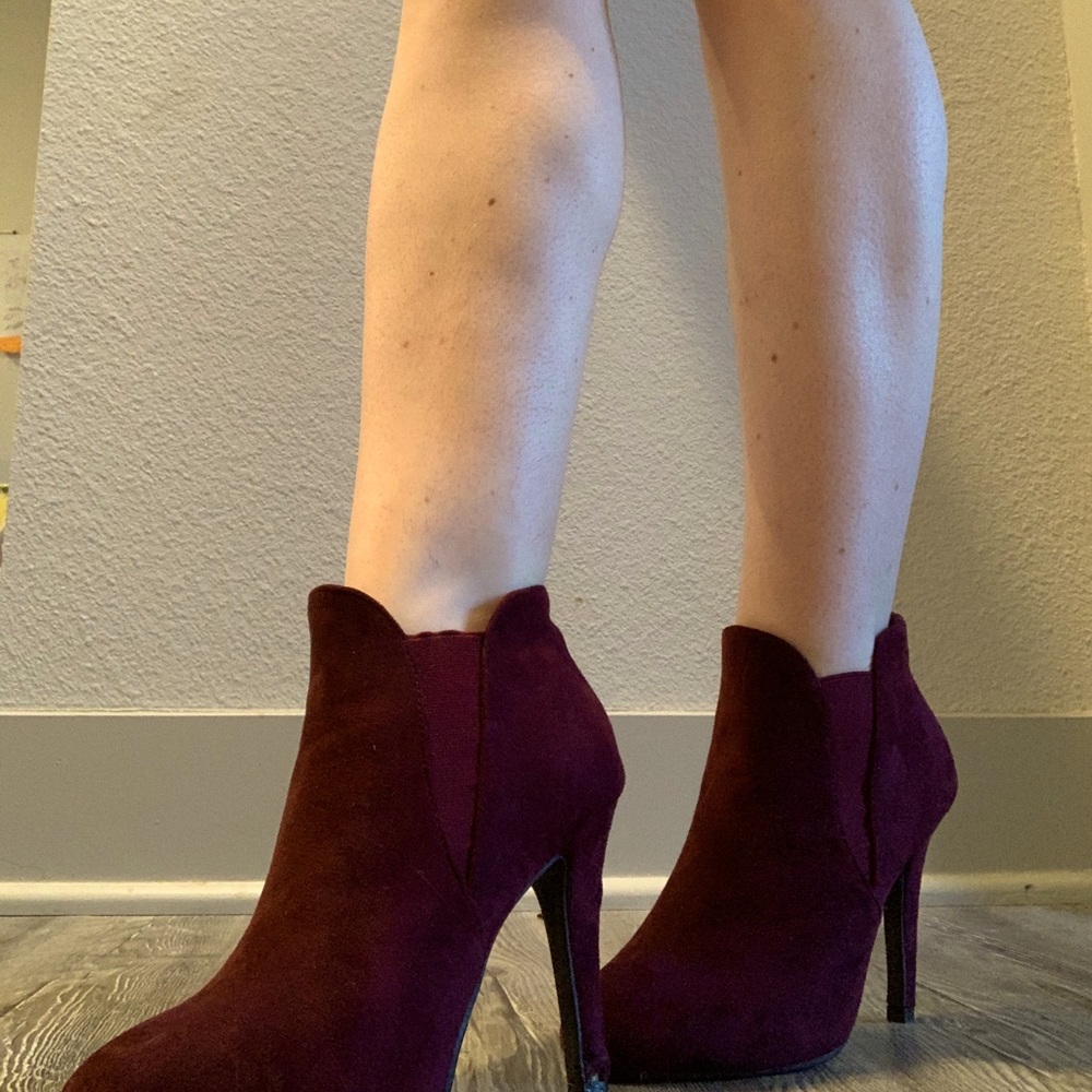 Top moda suede ankle booties